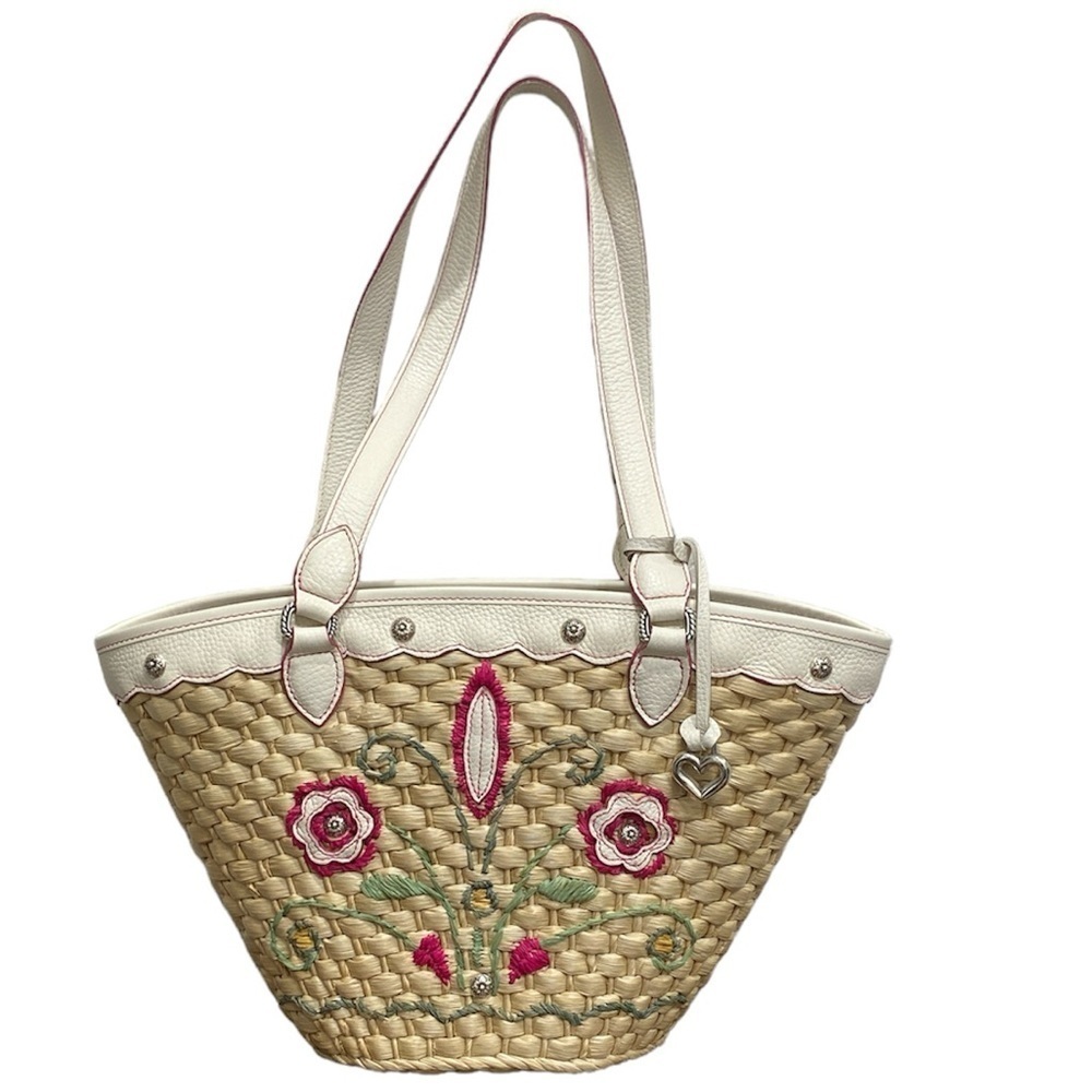 Brighton Woven Floral Straw Bag